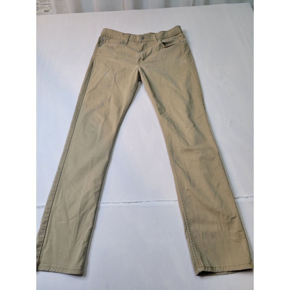 Levis 511 Slim Fit Khaki Tan Pants Mens 33x34 Casual Chino